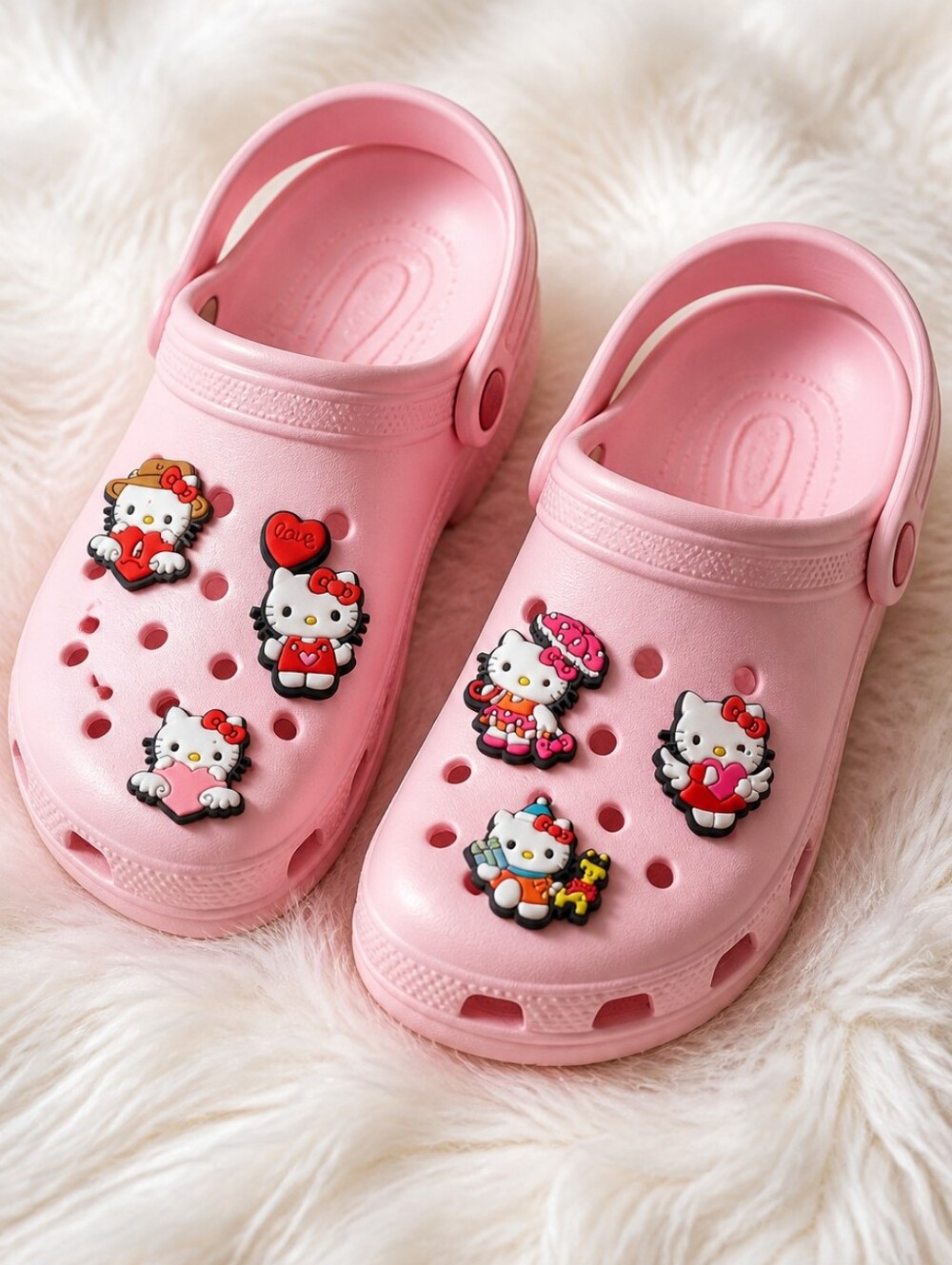 Hello Kitty 6 Pack Croc Charms Set Kawaii Cute Sanrio Jibbitz Style Bundle Y2K
